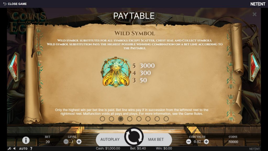 Coins of Egypt Slot Wild Simbol