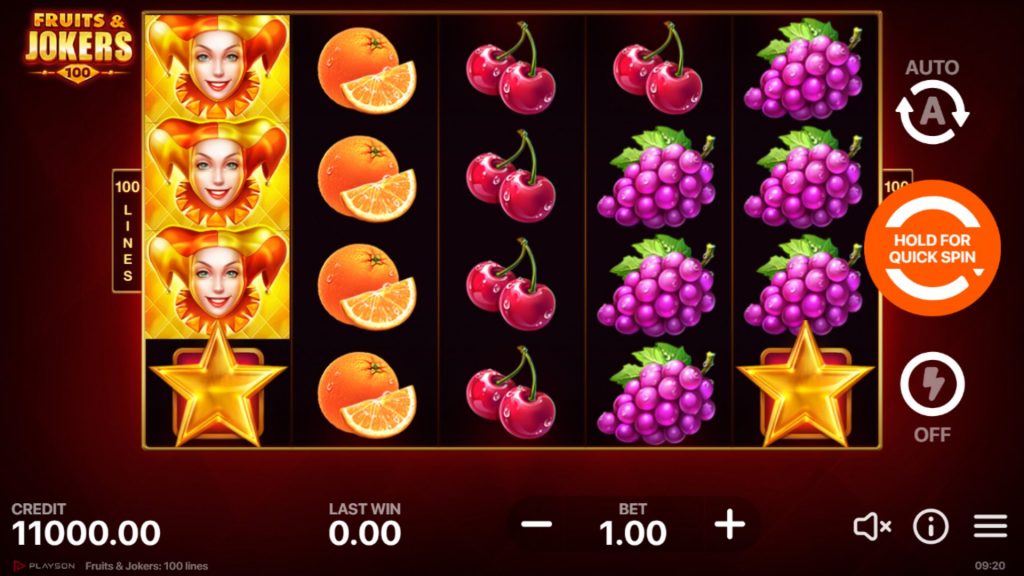 Fruits & Jokers 100 Lines Slot