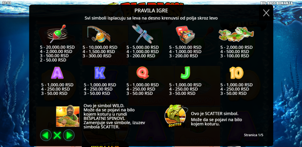 simboli u Big Bass Bonanza