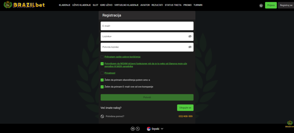 Brazilbet Casino Registration Process